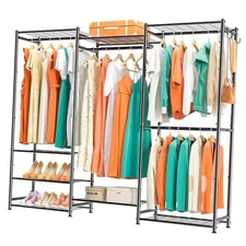 Wardrobe Closet Heavy Duty Clothes Rack, Portable Closet Organizer System with 