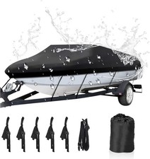 Boat Cover Heavy Duty Marine C: 17'-19' Long, Beam width up to 102" Black