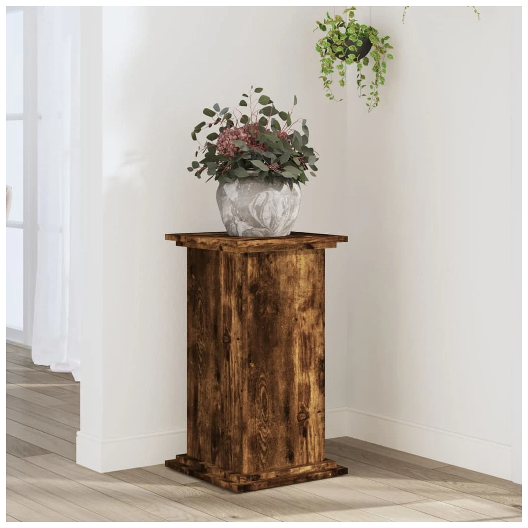 Plant Stand Smoked Oak 33x33x60 cm Engineered Wood Indoor Outdoor Modern Display