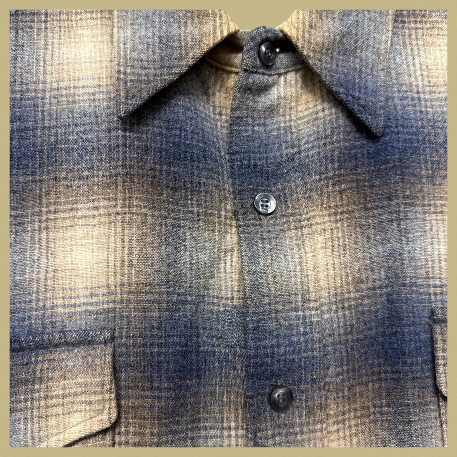 Vintage Pendleton Shadow Plaid  70s Wool Button D… - image 5