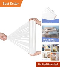 Clear Self-Adhering Heavy Duty Stretch Wrap 15" x 500FT - Maximum Protection
