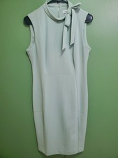 Ladies Calvin Klein Sleevless Sheath Dress Sz 8 Mint Green Shoulder Bow