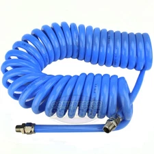 Coiled High Quality  3/8" X 25' Polyurethane Air Compressor Coil Hose Recoil