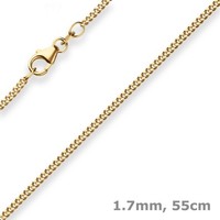 1,7Mm Panzerkette Goldkette Collier Halskette Aus 750 Gold Gelbgold 55Cm
