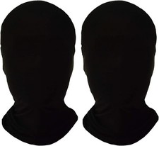 2 Pack Full Face Mask Halloween Spandex Cosplay Hood Faceless Black