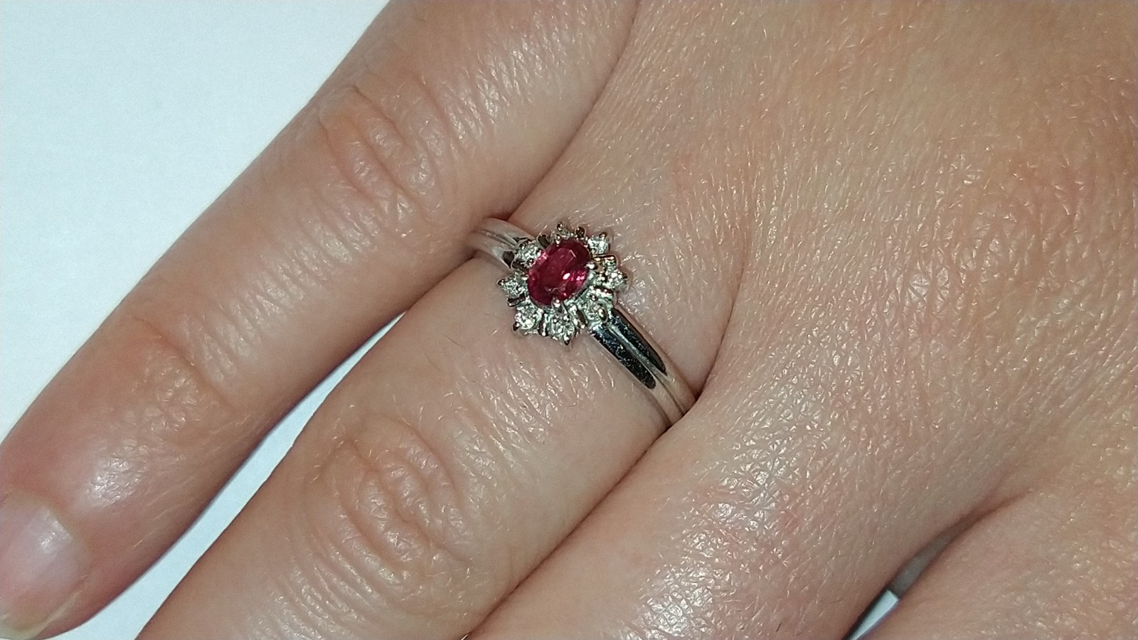 Solid platinum 0.39 carat natural ruby diamond ri… - image 5