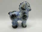 Stangl Pottery Percheron Horse Miniature Blue Drip Glaze Art Deco VTG NJ
