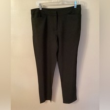 EILEEN FISHER SIZE PM BLACK WOOL BLEND FLAT FRONT ANKLE PANT TROUSERS