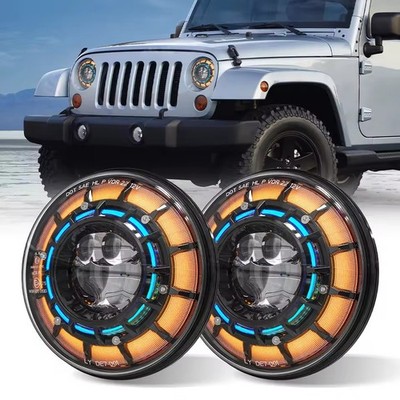 7 Zoll RGB LED Scheinwerfer Für Jeep Wrangler JK 07-18 Ford ABL/FL DRL E-geprüft