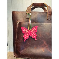 Monarch Butterfly Bag Charm Pink Flair Butterfly Purse Keychain NEW FAST SHIP