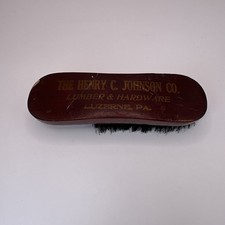 Vintage Wood Handle Shoe Shine Brush Henry Johnson Lumber Hardware Luzerne Pa