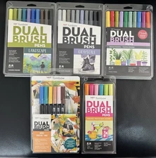 BRAND NEW variety Tombow Dual Brush Pens Art Markers - Lot of 4 Sets / 43 Pcs
