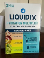 Liquid IV Hydration Multiplier Electrolyte Drink Mix Sugar Free 3 Sticks