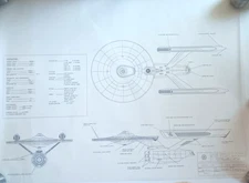 STAR TREK USS ENTERPRISE - MK-IX-A - BLUE PRINT VELUM POSTER  48" X 36" - 1 OF 1