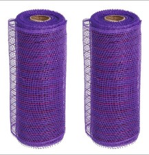 Decorative Mesh Ribbon Rolls, Purple, 6 Inch Wide x 5 Yards Long, 2 Pack
