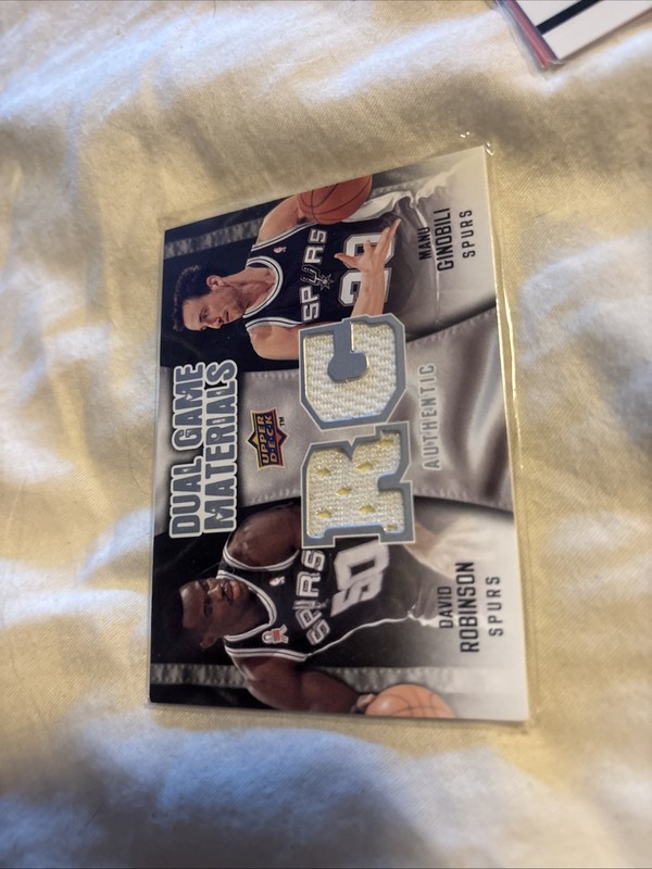 2009-10 Upper Deck Dual Game Materials David Robinson Manu Ginobili #DG-RG (MEM)