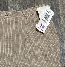 NWT Liz Claiborne Liz Sport Plaid Khaki Pants Womens Size 14 Vintage
