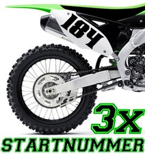 3x Startnummer Wunschnummer Motorrad  Motocross Aufkleber ATV MX Enduro Boot  