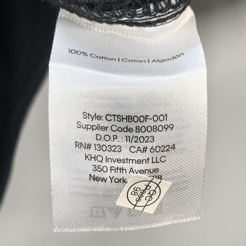 Calvin Klein Boys' Short Sleeve Woven Button-up Collared Shirt Size 18/20 Black - Picture 5 of 7