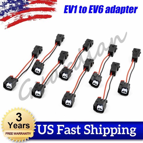 8X Fuel Injector Connector Adapter Set EV1 to EV6/EV14 USCAR LS1 LS2
