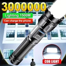 99000000 Lumens Super Bright LED Tactical Flashlight Rechargeable LED Work Light