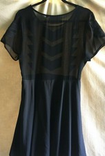 MINKPINK womens dress BLACK SHEER top with pattern  MED