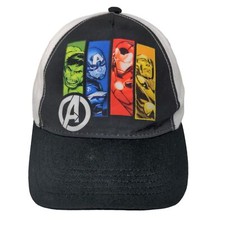 Marvel Boys Snapback Hat Multicolor Size OSFM Graphic Avengers Logo Cotton