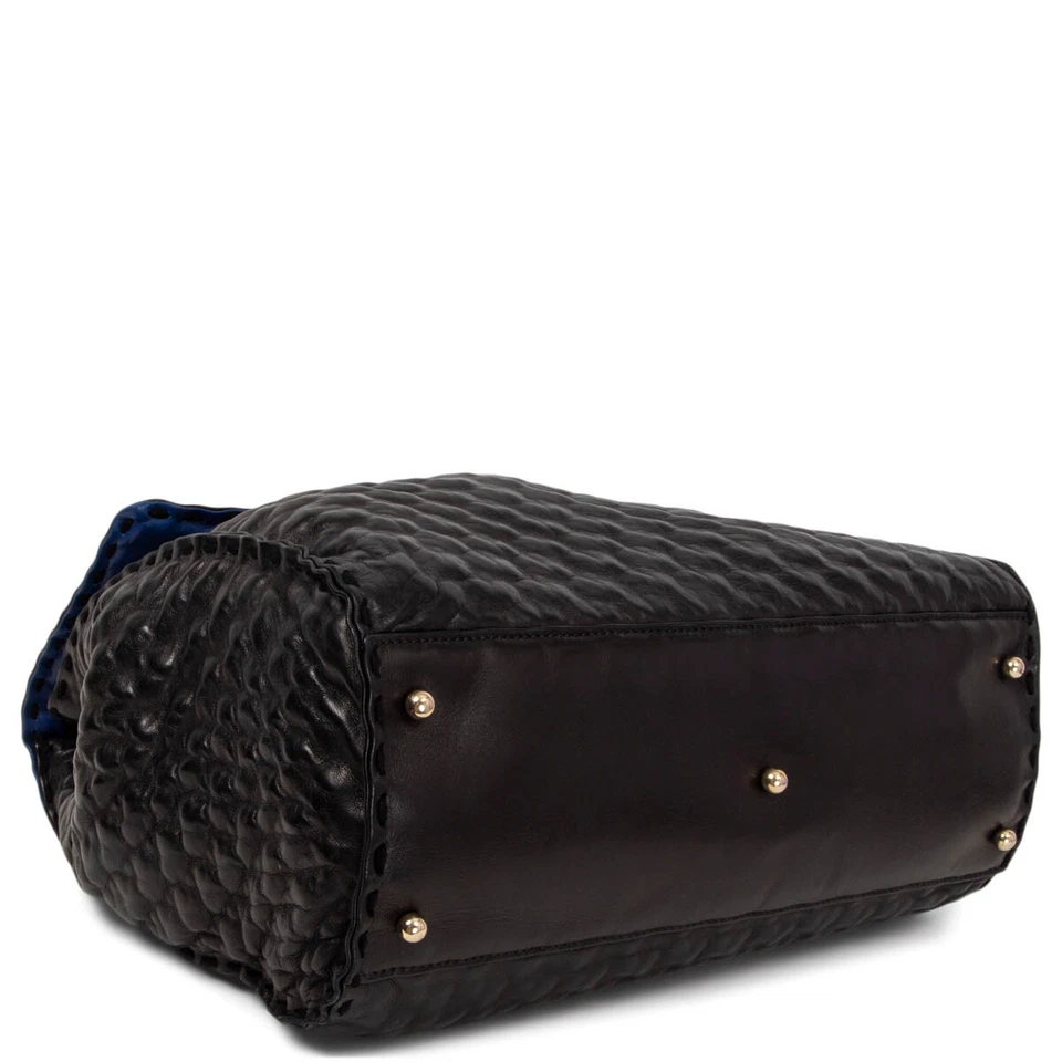 65026 Auténtico Bolso de Hombro ERMANNO SCERVINO Cuero Negro FAUBOURG GRANDE Foto 4 de 4