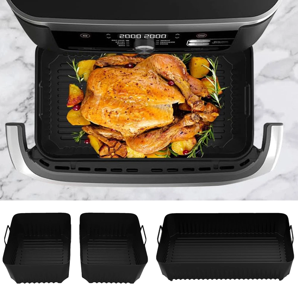 Air Fryer Silicone Pots Basket Liners Non-Stick Reusable Baking Tray Mats