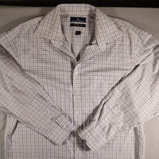 Hart Schaffner Marx Long Sleeve Shirt Mens 17X34 Non-Iron Prima Cotton Checks