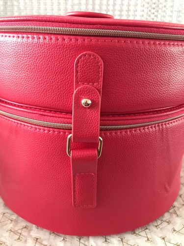 Lancome Kosmetiktasche Schminkkoffer Tasche Reisetasche zwei Fächer Hot Pink Neu LEER - Bild 3 von 4