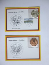 Sonderprägung 2 x Erfurt - Jena 1994 kupferfarbig und silberfarbig