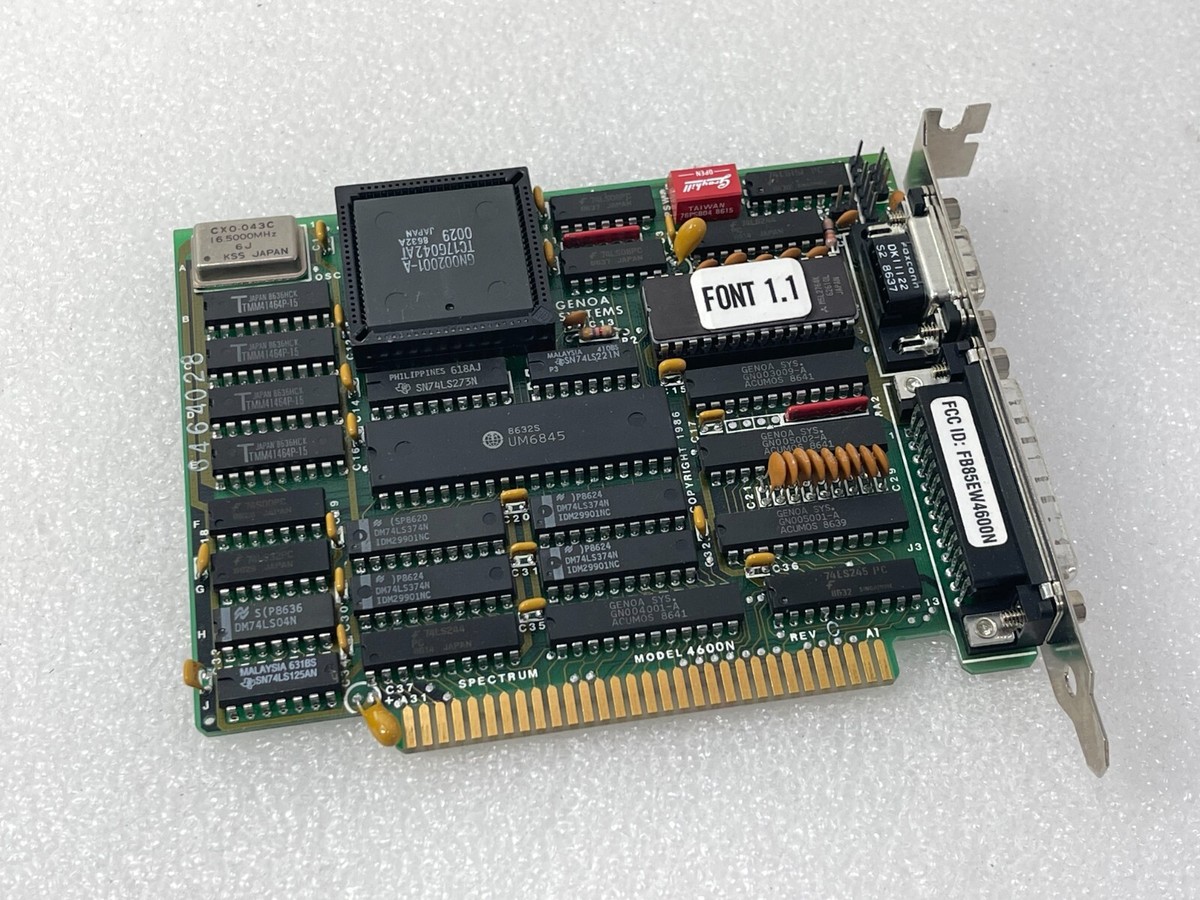 ＩＳＡ Genoa Systems Spectrum 4600N 8Bit ISA vintage Video Graphics Card