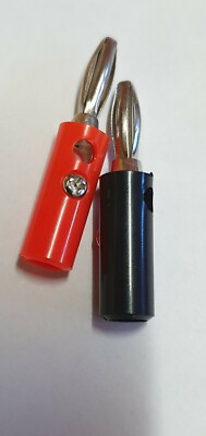 1 Paar Goobay Bananen-Stecker mit Schraubanschlüssen, Rot/Schwarz 2 Stück
