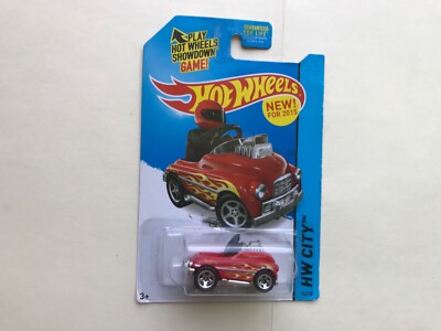 2015 Hot Wheels #74 HW City-Surf Patrol PEDAL DRIVER Red Variant w/5 Spoke Wheel