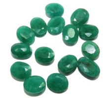 EMERALD 13 x 10 MM OVAL CUT 6 PIECE SET CALIBRATED BEAUTIFUL GREEN COLOR TREATED