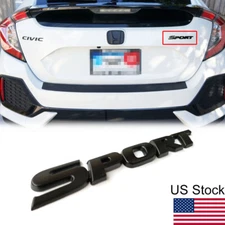 For Honda Civic Accord 6.7" Black SPORT Letter Rear Trunk Badge Emblem Sticker