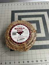 Aamstrand Manila Rope Twisted 1/4 x 50 3-strand natural fiber 77 LB capacity
