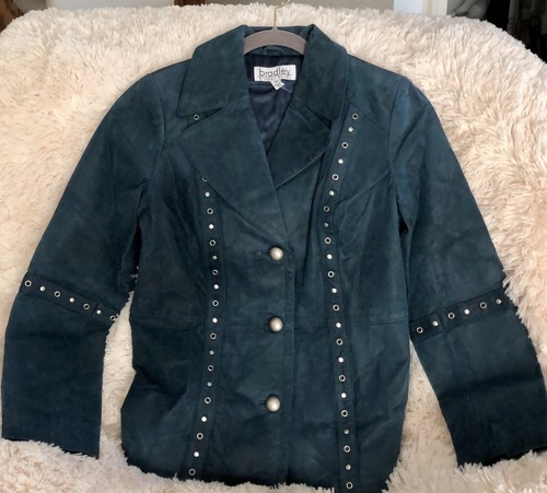 BRADLEY BAYOU SIZE XS GENUINE SUEDE JACKET WITH GROMMET & STUD DETAIL CHEST 36" - Picture 5 of 8