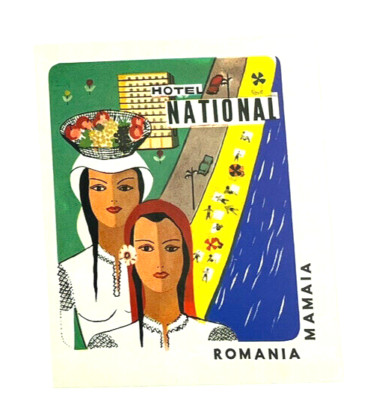 Luggage Label Repro Sticker Exotic Travel Hotel National Romania Mamaia