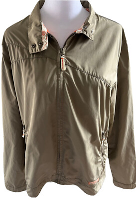 Merrell Womens Lightweight Lined Outdoor Jacket Sz Large Tan Orange Mesh Lining