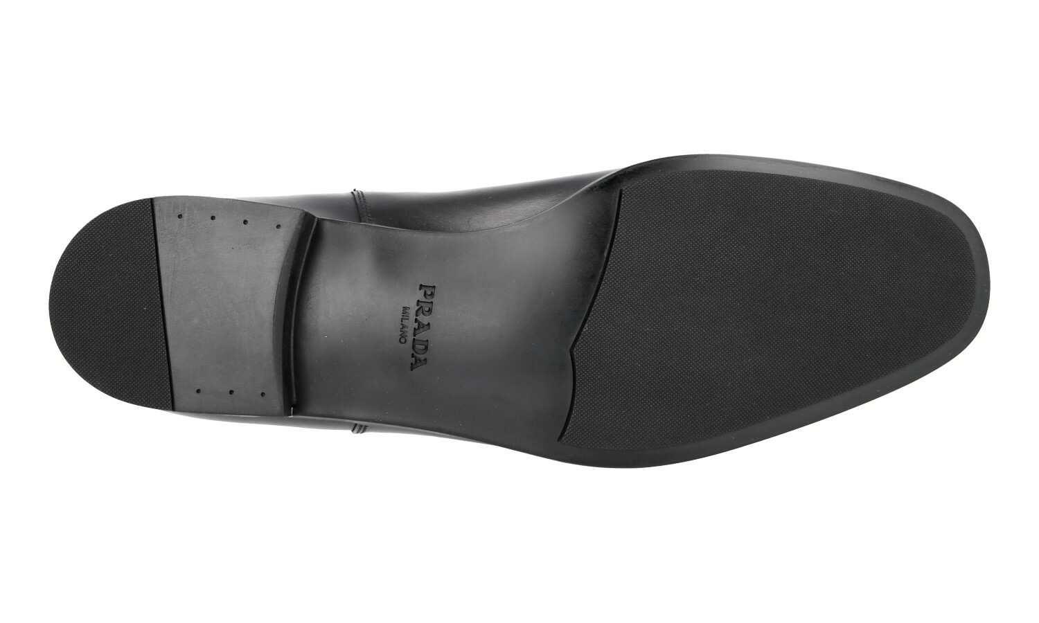 AUTH LUXURY PRADA HALF-BOOT SHOES 2TB047 BLACK LEATHER NEW CLASSIC image 9
