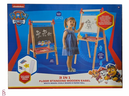 Paw Patrol - 3 in 1 Floor Standing Wooden Easel - BNIB - Whiteboard Chalkboard - Picture 2 of 4
