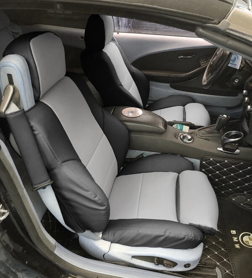 for BMW 3 SERIES CONVERTIBLE SPORT 2000-06 S. LEATHER CUSTOM 2 FRONT SEAT COVERS - Image 2 of 4