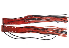 Leather Fringe Motorcycle Brake Clutch Cover, Orange - Chopper Biker Accessory 