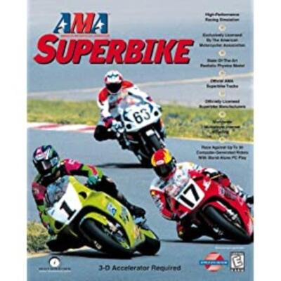 AMA SuperBike + Guide PC CD race bikes motorcycle racing track competition game!