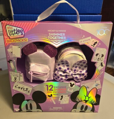 Real Littles Backpacks Mickey and Minnie Shimmer Together NIB Free Shipping 