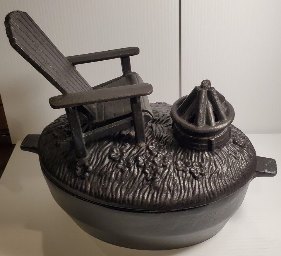 Plow & Hearth Cast Iron Wood Stove Steamer Adirondack Chair Campfire
