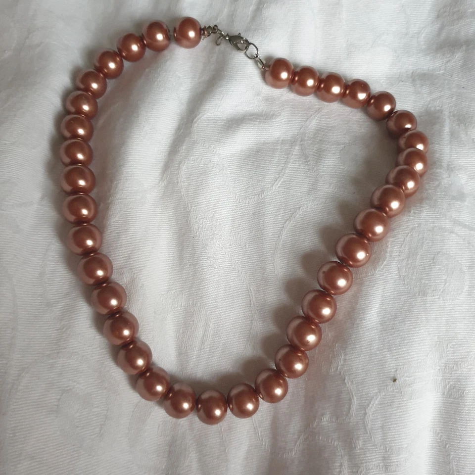 Vintage Style Choker Necklace Champagne Rose Gold Pink Glam Retro - Изображение 4 из 4