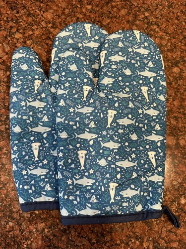 Guanti da forno Blue Shark - set di 2 - nuovi - Foto 1 di 6